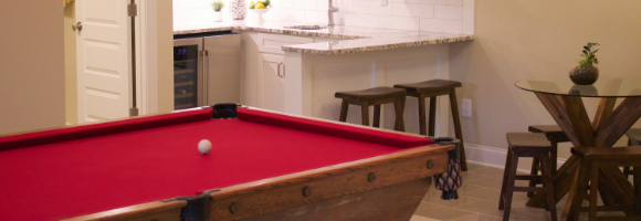 Basement With a Pool Table